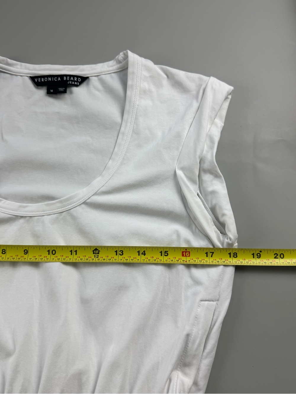 Veronica Beard Amaia Midi Dress Cottagecore Coastal Cowgirl White Khaki M - Picture 10 of 13